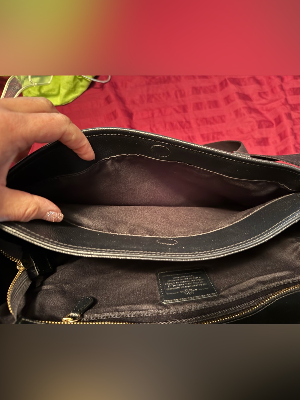 Coach Black “Baby Bag” Diaper Bag with Adjustable Strap - Picture 4 of 5